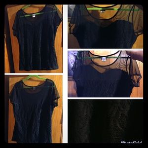 ❤Sexy Sheer Shoulder & Neck SS Top